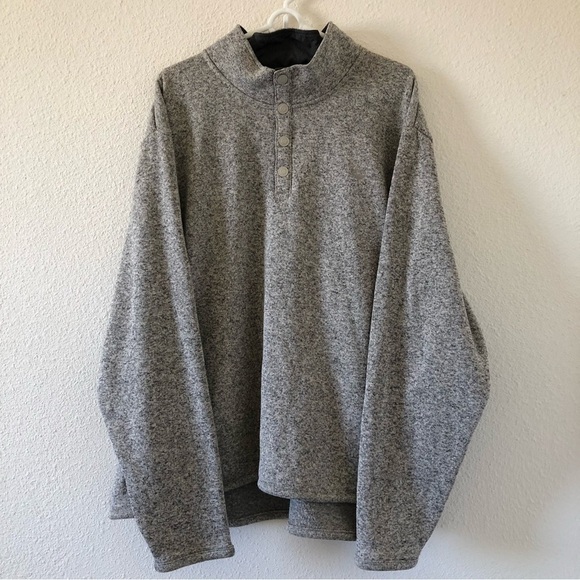 Wrangler Oatmeal 1/3 Snap Up Button Mock Neck Fleece Sweater Men Size 3XL - Picture 7 of 11